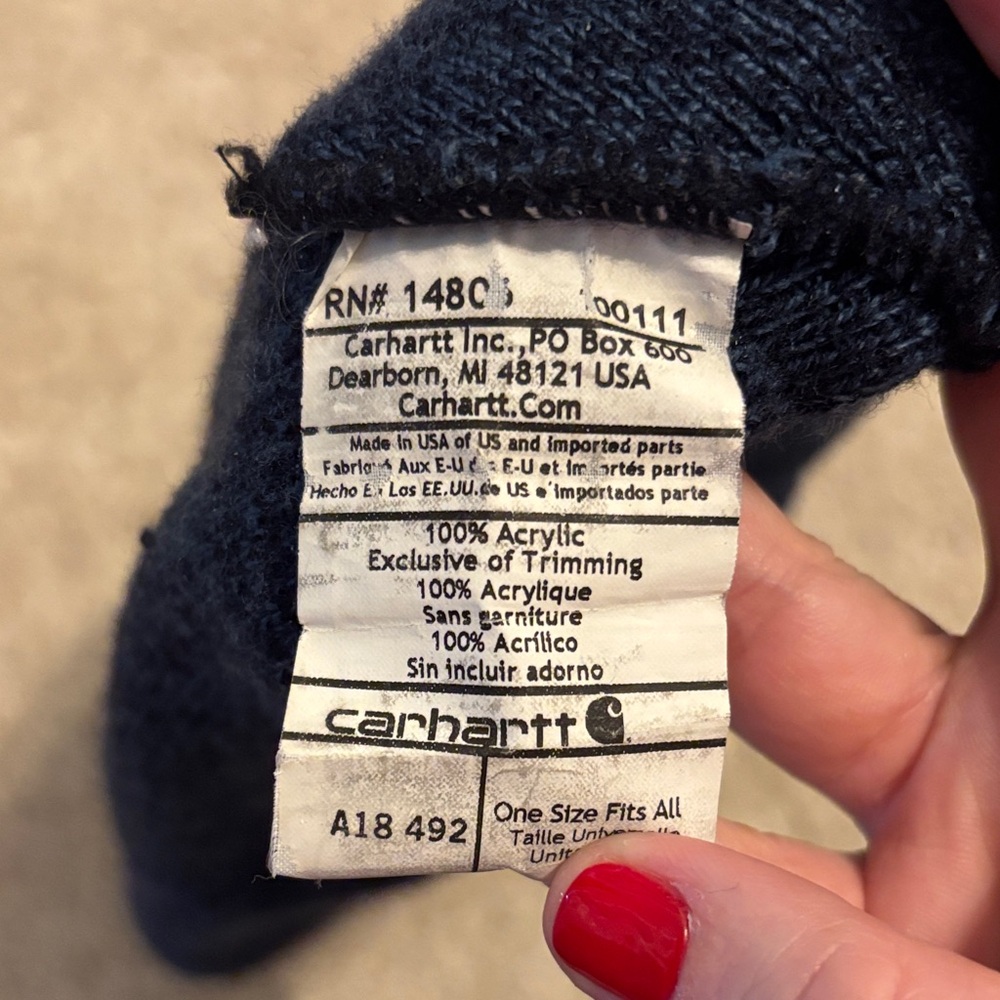 Carhartt Dark Navy Rib Knit Beanie - Picture 3 of 4